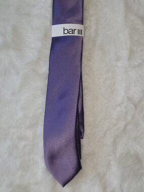 Bar III Mens Logan Solid Skinny Tie Plum OS